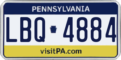 PA license plate LBQ4884