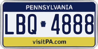 PA license plate LBQ4888