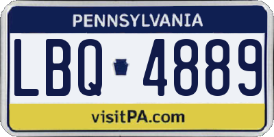 PA license plate LBQ4889
