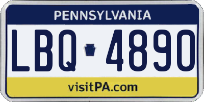 PA license plate LBQ4890