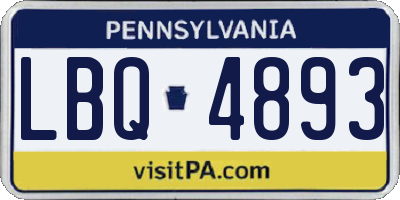 PA license plate LBQ4893