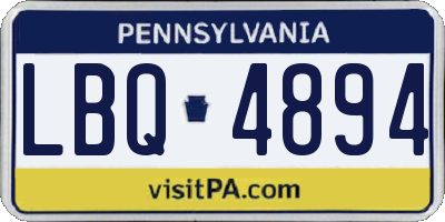 PA license plate LBQ4894