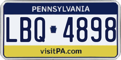 PA license plate LBQ4898
