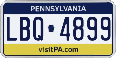 PA license plate LBQ4899