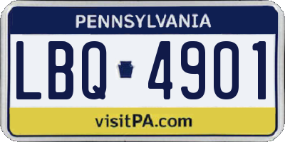 PA license plate LBQ4901
