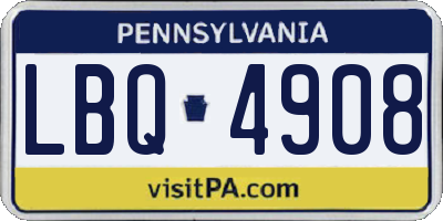 PA license plate LBQ4908