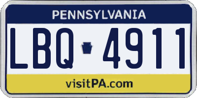 PA license plate LBQ4911