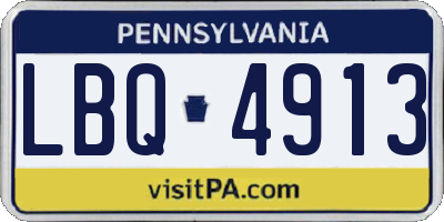PA license plate LBQ4913