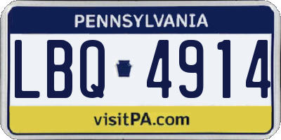PA license plate LBQ4914