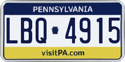 PA license plate LBQ4915