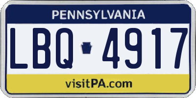PA license plate LBQ4917