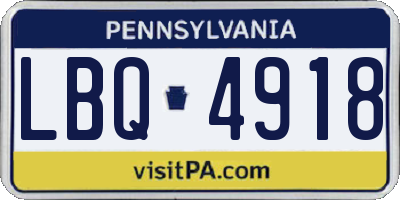 PA license plate LBQ4918