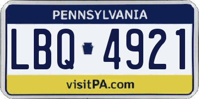 PA license plate LBQ4921