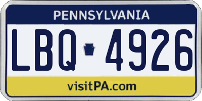 PA license plate LBQ4926