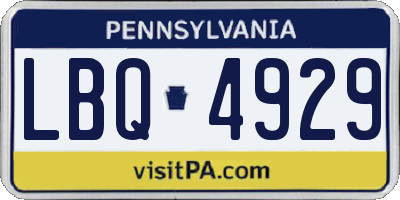 PA license plate LBQ4929
