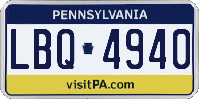 PA license plate LBQ4940