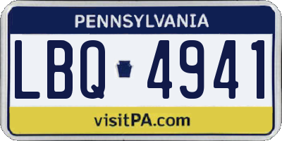 PA license plate LBQ4941