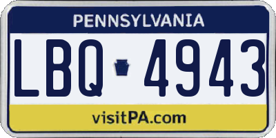 PA license plate LBQ4943