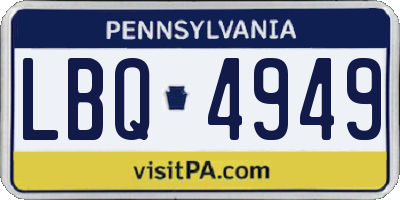 PA license plate LBQ4949