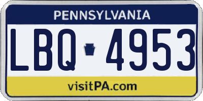 PA license plate LBQ4953