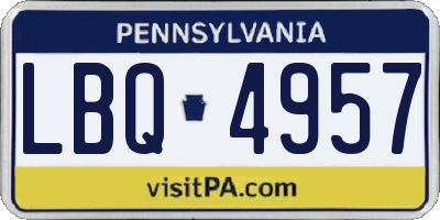 PA license plate LBQ4957