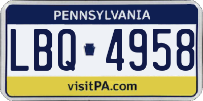 PA license plate LBQ4958