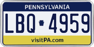 PA license plate LBQ4959