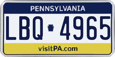 PA license plate LBQ4965