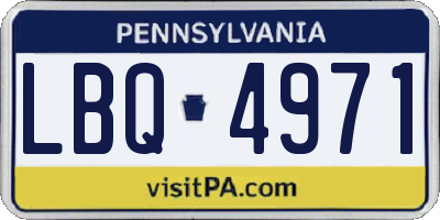 PA license plate LBQ4971