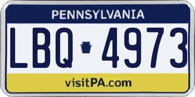 PA license plate LBQ4973