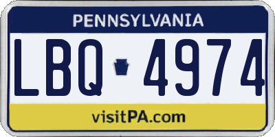 PA license plate LBQ4974