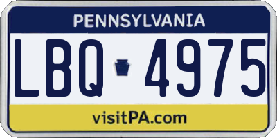 PA license plate LBQ4975