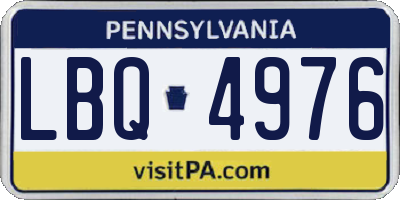 PA license plate LBQ4976