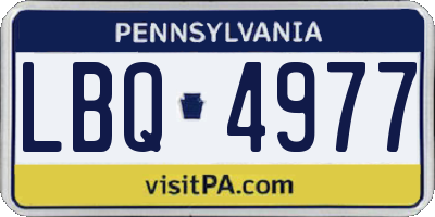 PA license plate LBQ4977