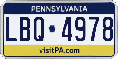 PA license plate LBQ4978