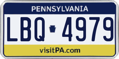 PA license plate LBQ4979