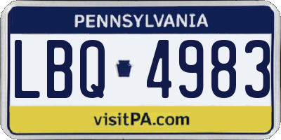 PA license plate LBQ4983