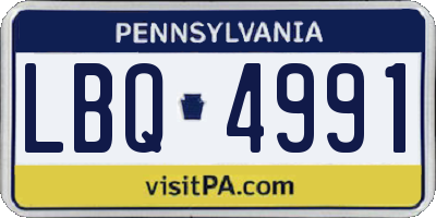 PA license plate LBQ4991