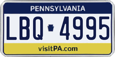 PA license plate LBQ4995