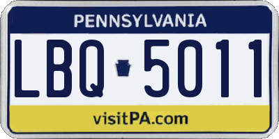 PA license plate LBQ5011