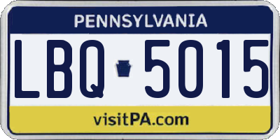 PA license plate LBQ5015