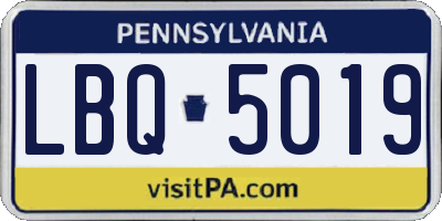 PA license plate LBQ5019