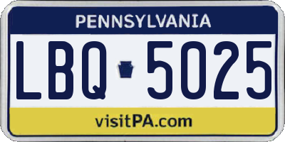 PA license plate LBQ5025