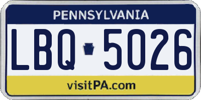 PA license plate LBQ5026