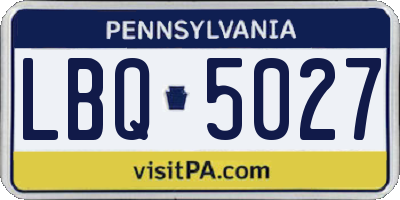 PA license plate LBQ5027
