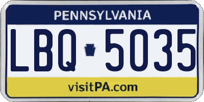 PA license plate LBQ5035