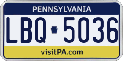 PA license plate LBQ5036