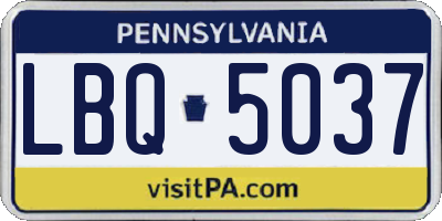 PA license plate LBQ5037