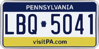 PA license plate LBQ5041