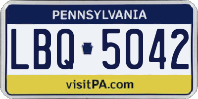 PA license plate LBQ5042